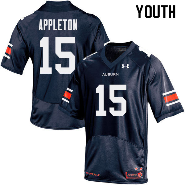 Youth Auburn Tigers #15 Wil Appleton College Football Jerseys Sale-Navy